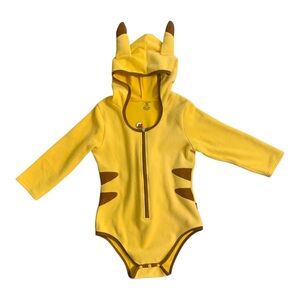 Little for Big Pokemon Pikachu Fleece Onesie Romper Costume Halloween Cosplay